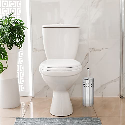 Blue Donuts Toilet Plunger with Holder for Bathroom, Multi Drain Suitable Also for Bathtubs, Quick Dry (Chrome) - color: Chrome