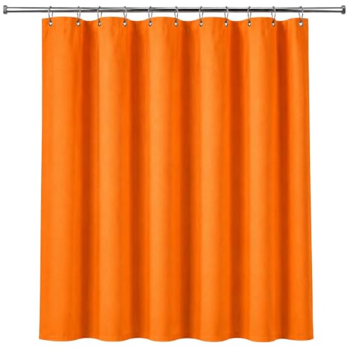 Dependable Industries inc. Essentials Premium 6 Gauge EVA Shower Curtain Liner - PVC Free Magnetized Bottom Odorless with Rustproof Grommets (Orange) - color: Orange