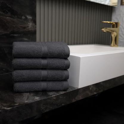 Cozy & Absorbent Washcloths Set of 4 (12" x 12") Hotel Quality, Versatile as, Face Towels, 100% Cotton Washcloths, Soft Wash ClothsBathroom Wash Cloths -%100 Cotton - Anthracite - color: Anthracite