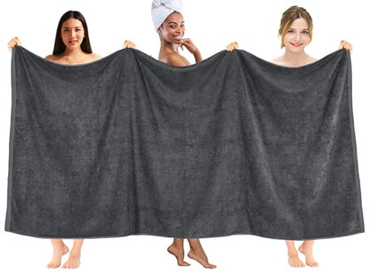 DAN RIVER Pack of 1 Oversized Bath Sheet, 40 x 80 Inches, Charcoal | 100% Cotton Jumbo Bath Towel with Extra Large Coverage, Lightweight Feel, Super Soft & Quick Dry - color: Charcoal, size: 40x80" Oversized Bath Sheet