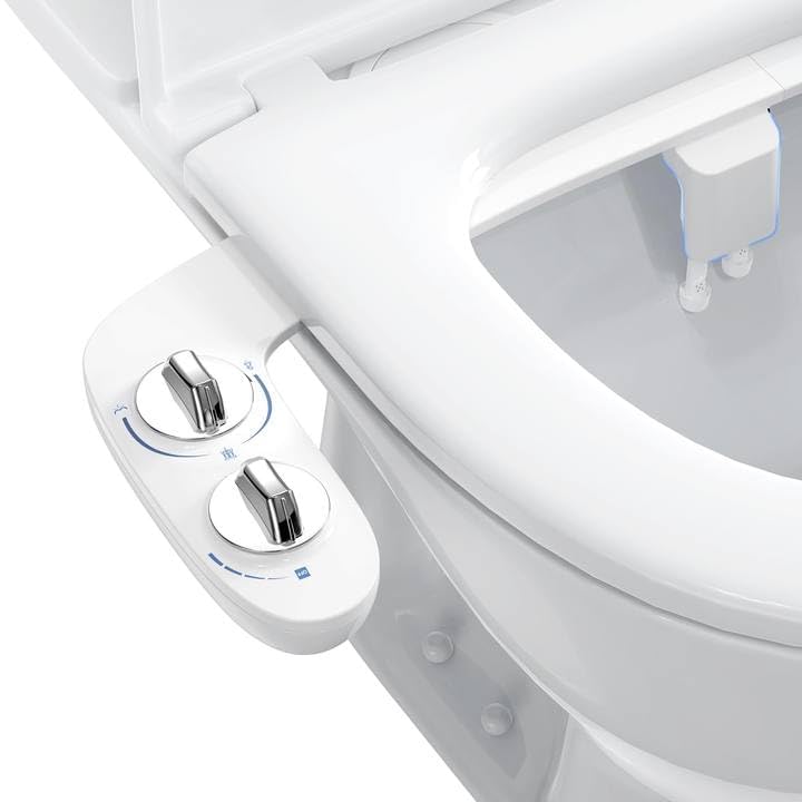 Bidet Attachment,Non-Electric Self-Cleaning Dual Nozzle Toilet Bidet, Cold Water Sprayer with Adjustable Pressure, Includes Portable Bidet Bottle for Women,Elderly,Postpartum Care & Personal Hygiene - color: Bidet and Bidet Portable