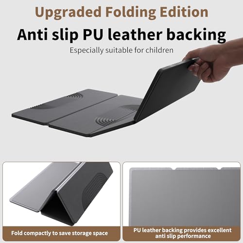 Foldable Stone Dish Drying Mat for Kitchen Counter, Diatomaceous Earth Drying Mat with Non-Slip Backing, Heat Resistant Multifunctional Mat for Kitchen & Bathroom, Instant water absorption-(24"×16") - color: Dark Gray