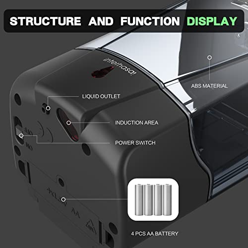 interhasa! Soap Dispenser, Touchless Hand Sanitizer Dispenser Wall Mount Automatic Kitchen Soap Dispenser for Commercial Home, Office, 600ml/20oz Black - color: Black