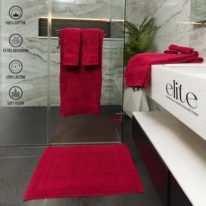 ELITE Emporium Home Collection 8-Piece Cotton Bath Towel Set - Ultra Soft, 550 GSM, Quick-Dry Towels - Bath Sheet, Bath Towels, Hand Towels, Washcloths, Bath Mat - Luxury Bathroom Towel Set (Red) - color: Red