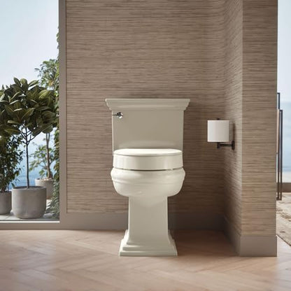 KOHLER 25875-96 Hyten 3" Height, Elevated Soft Close Elongated Toilet Seat, Contoured Seat with Grip-Tight Bumpers, Quick-Attach Hardware, No Slam Toilet Seat, Biscuit - color: Biscuit, size: Elongated