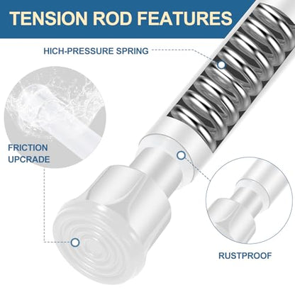 Cupboard Bars Spring Tension Rod, Adjustable 12-20 Inches, No Drilling Small Tension Shower Curtain Rod Ideal for Small Windows, Lockers, Kitchen，Wardrobes,4PC-13TD12-20WHx4 - color: white, size: 12"-20" 4pcs