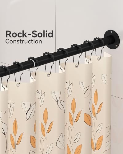 Corner Shower Curtain Rod Diamond Shaped, [22"-34.3"]x20"x[22"-34.3"] Heavy-Duty NEO Angle Shower Pole for Bathroom Bathtub with 12 Hooks & Ceiling Support - size: [22"-34.3"]x20"x[22"-34.3"]