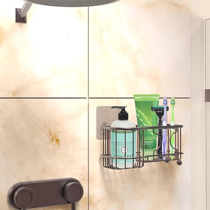 Simple Houseware 6 Slots Toothbrush Holder Adhesive Wall Organizer, Bronze - color: Bronze, size: Wall-Mounted / Freestanding