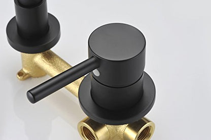 SUMERAIN Wall Mount Bathroom Faucets, Matte Black | Rough-in Valve Included,360 Swivel Spout - color: Matte Black, size: Right-Handed