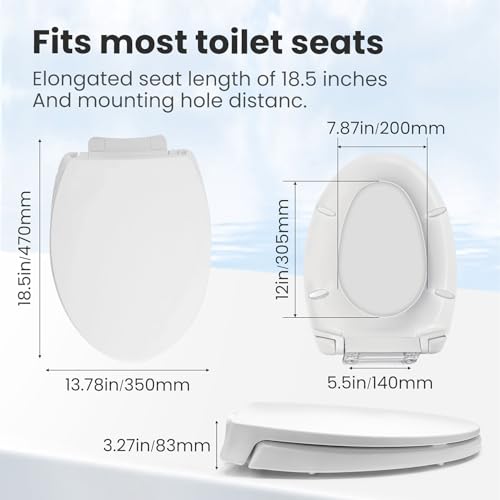Toilet Seat Compatible with TOTO Transitional SoftClose SS114#01 Elongated Soft Close SEAT for SS237 247 SS224 SS117 SS204 SS154 SS214 Toilet Seat Replacement Parts