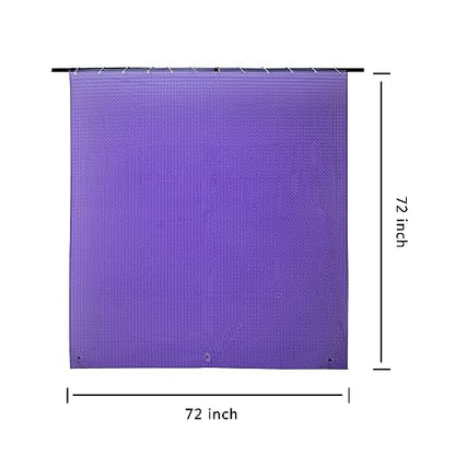 EVA Purple Shower Curtain Liner, 3D Plastic 5G Shower Liner with 12 Rustproof Metal Grommets and Weighted Magnets, Waterproof Duty for Bathroom 72 x 72 - color: Square-purple