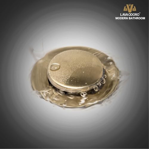 Champagne Gold Single Hole Bathroom Faucets, BF307-CB | Brushed Gold Bathroom Sink Faucet Single Handle Vanity Faucet with Drain Assembly, Deck Plate Included - color: Champagne Gold