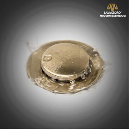 Champagne Gold Single Hole Bathroom Faucets, BF307-CB | Brushed Gold Bathroom Sink Faucet Single Handle Vanity Faucet with Drain Assembly, Deck Plate Included - color: Champagne Gold