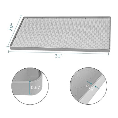 Under Sink Mat 31 x19, Silicone Under Sink Liner for Kitchen Waterproof Bathroom Cabinet Mat, Light Grey - color: Light Grey, size: 19"W x 31"L