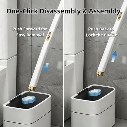 Disposable Toilet Brush and Holder,Cleaning Supplies,Deep Cleaning,Wall Mount Toilet Cleaning System,1 Toilet Wand + 18 Toilet Brush Refill (Ocean Blue Package) - color: Ocean Blue Package