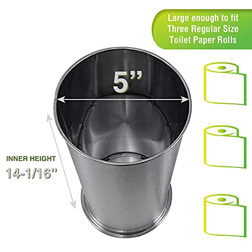 LDR Ashton Freestanding Toilet Paper Holder Canister, Brushed Nickel | Toilet Paper Holder Stand, Brushed Nickel Finish, Regular Roll Canister, Bathroom Toilet Paper Holder, Toilet Paper Storage - color: Brushed Nickel