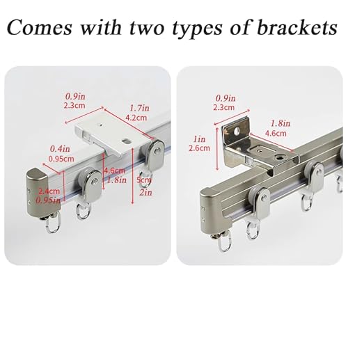 Flexible Bendable Curtain Track Curved Ceiling/wall Mount Curtain Track Easy to Install Room Divider DIY for Living Room Bedroom Room Shower(Silver,2.6m/8.5ft) - color: Silver, size: 2.6m/8.5ft