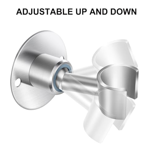 Shower Head Holder Wall Mount,Stainless Steel Handheld Shower Head Holder,Adjustable Shower Spray Holder Metal Shower Head Bracket - style: Brushed stainless steel