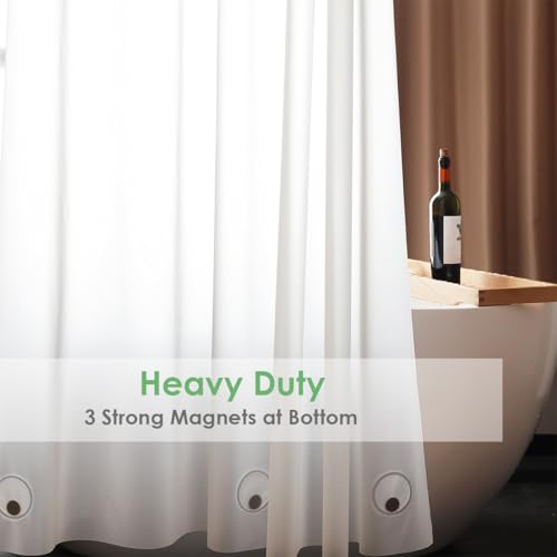 White Plastic Shower Curtain Liner 70 x 74 Inch, Medium Weight Peva Vinyl Frosted Shower Liner for Bathroom, Waterproof - color: White, size: 70"W x 74"L (Pack of 1)