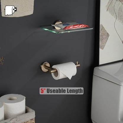 JQK Champagne Bronze Toilet Paper Holder, 5 Inch Tissue Paper Dispenser for Bathroom, 304 Stainless Steel Thick 0.8mm Wall Mount, TPH100-CB - color: Champagne Bronze, size: Bar