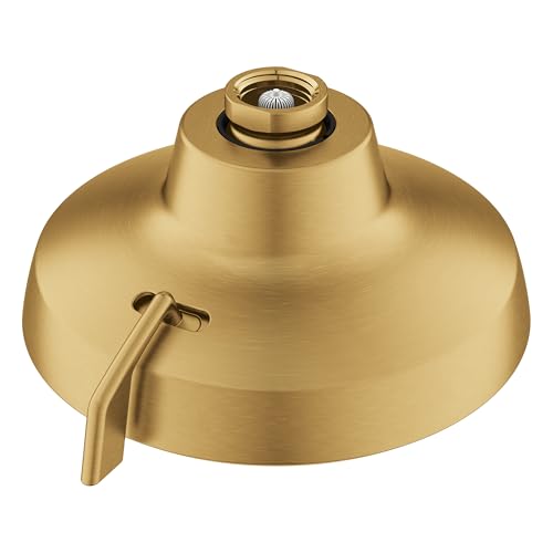 GROHE Aquabooster Tempesta 140 High Pressure Shower Head, Multi-Spray – 1.75 GPM Round Fixed Wall Mount, Brushed Gold 111746GN00 - color: Brushed Gold