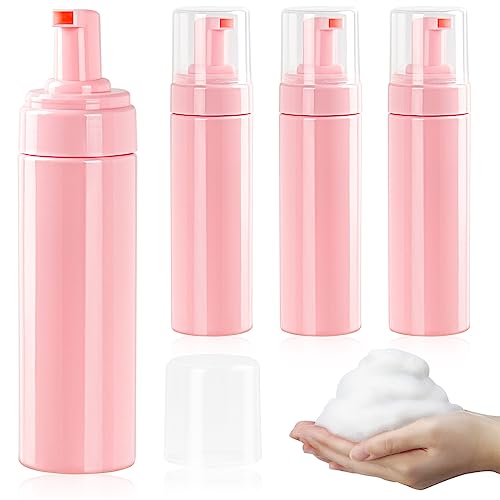 TMLECE 6.8oz/200ml Foaming Soap Dispenser Bottles(4 Pack) | PET Material, Foaming Pump, Rich Foam, Leak-Proof Design for Hand Soap, Cleanser & Shampoo, Travel, Home & Office Use, Pink - color: Pink, size: G.200ML(6.8OZ),4Pack