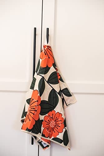 Kitchen Towels, Dish Towels for Kitchen, 2 Pc Kitchen Towel Set | Microfiber Waffle Towels, 16 x 26 inches, with Hanging Loops, Reusable Tea Towels, Cute Kitchen Towels - 2 Pack - color: Poppy