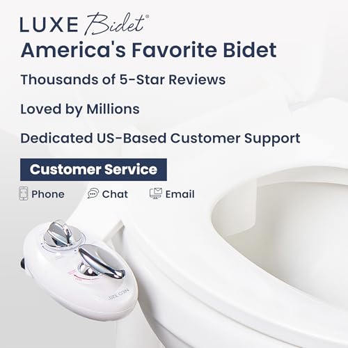 LUXE Bidet NEO 320 - Warm Water Bidet Attachment for Toilet Seat, White | Non-Electric, Warm Water, Dual Nozzle, Self-Cleaning, Adjustable Water Pressure, Rear & Feminine Wash - color: White