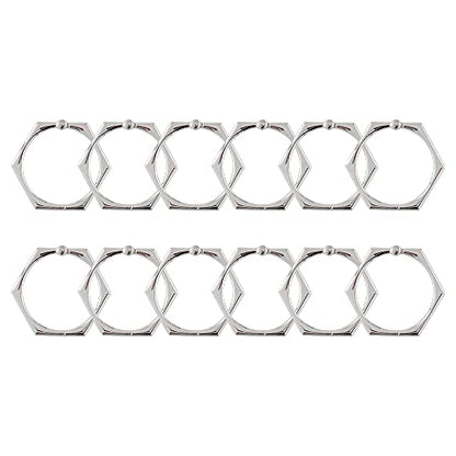 Shower Rings, Shower Curtain Rings for Bathroom, Rustproof Zinc Shower Curtain Hooks Rings, Set of 12 (Chrome) - color: Chrome