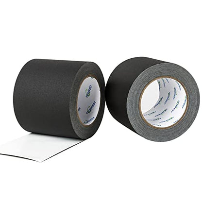 Gaffers Tape 4 inch Black, 2/Pack, 30Yards Each, Heavy Duty, Professional Grade Large Gaffer Tape, Non-Reflective No Residue Hand Tear Self-Adhesive (4 inch Black, 2 Rolls) - color: 4" Black (2 Rolls)