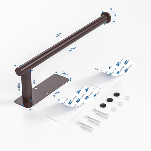 Paper Towel Holder Under Cabinet No Drilling, Self Adhesive Paper Towel Holder Wall Mount for Kitchen Rack, Under Counter Napin Holder No Drill, RV, 304 Stainless Steel, Oil Rubbed Bronze - color: Bronze