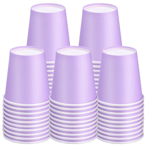 3 oz Disposable Paper Cups, 50 Pack Bathroom Cups Mouthwash Cups | Small Paper Cups, Mouthwash Cups Espresso Cup for Party, Bathroom and Office Campers (Purple) - color: Purple, size: 50 Count