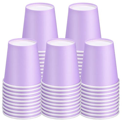 3 oz Disposable Paper Cups, 50 Pack Bathroom Cups Mouthwash Cups | Small Paper Cups, Mouthwash Cups Espresso Cup for Party, Bathroom and Office Campers (Purple) - color: Purple, size: 50 Count