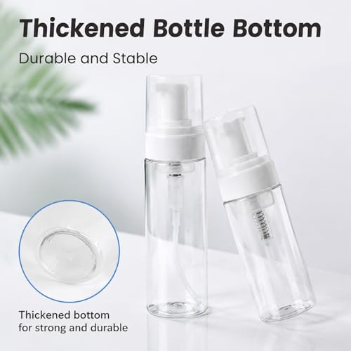 Rayyl 7oz Foaming Dispenser Bottle 2Pcs Transparent Empty Spray Pump Bottles Leak-Resistant Travel Portable Foam Bottle Hand Soap Shampoo Travel Size Mousse & Cleaning Solutions - size: 200ml-2Pcs