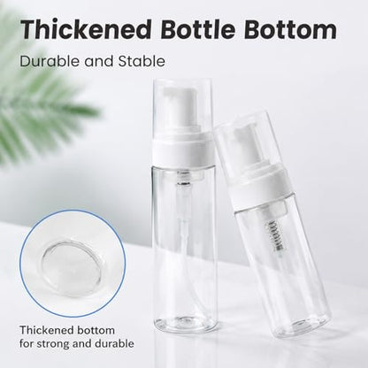 Rayyl 7oz Foaming Dispenser Bottle 2Pcs Transparent Empty Spray Pump Bottles Leak-Resistant Travel Portable Foam Bottle Hand Soap Shampoo Travel Size Mousse & Cleaning Solutions - size: 200ml-2Pcs