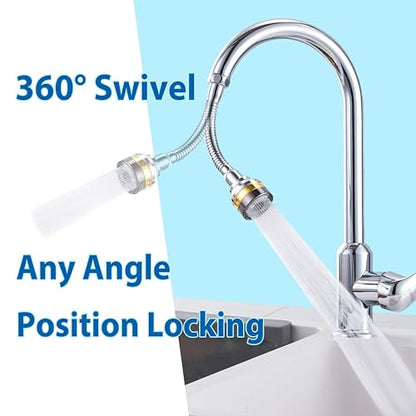 360° Swivel Kitchen Faucet Extender 2-function Kitchen Faucet Sprayer Attachment Faucet Nozzle Attachment Water-Saving Faucet Head Replacement Part 55/64'' Female Thread,Long - size: LONG