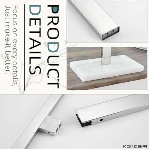 KOKOSIRI Hand Towel Rack Stand Towel Bar with Marble Base for Bathroom Kitchen Vanity Countertop, Polished Stainless Steel 15.7'' Height THS0002-SM-CH - color: Polished Chrome, size: 1-Bar
