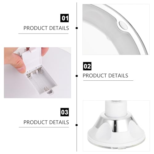 10X Magnifying LED Lighted Makeup Mirror 7-Inch Bathroom Vanity Mirror with Suction Cup for Cosmetic Application and Personal Grooming