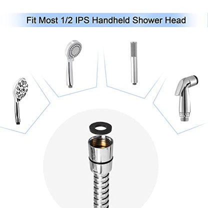 Eisinly Shower Hose, 79 Inches Extra Long Stainless Steel Handheld Shower Head Hose with Brass Insert and Nut, Flexible, Chrome