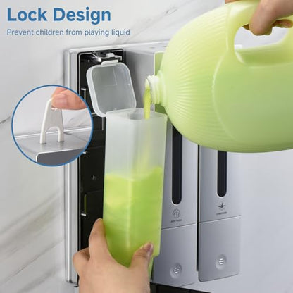 Shampoo and Conditioner Dispenser - Shower Soap Dispenser Wall Mounted No Drill - Shampoo Conditioner Body Wash Dispenser 3 Chamber - Easy Install for Bathroom Hotel Silver 1200ml - color: Silver 3