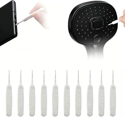 Shower Head Cleaning Brush for Small Holes, Multifunctional Shower Head Cleaner Tool Anti-Clogging Nozzle, Showerhead Cleaning Brushes Picks for Household Bathroom (10Pcs) - color: 10pcs