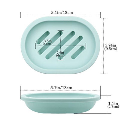 Topsky 2-Pack Soap Dish with Drain, Soap Holder, Soap Saver, Easy Cleaning, Dry, Stop Mushy Soap (Green) - color: Green