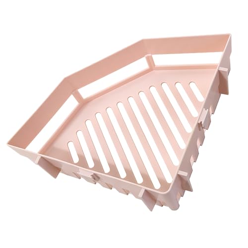 GLOGLOW Plastic Corner Shower Shelf Corner Shower Shelf, Triangular Wall Mounted Space Saving Bathroom Organizer for Bathroom Room Storage Daily Use