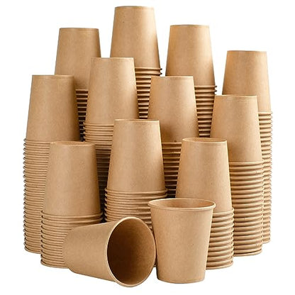 SIUQ 400 Pack 5 oz Kraft Paper Cups, Disposable Bathroom Mouthwash Cups | Small Espresso Cups 5 Ounce, Hot/Cold Beverage Drinking Cup for Parties, Bathroom, Home, Store, Travel, Events (Brown) - style: 5oz-400pack