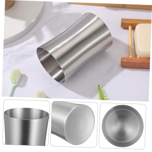 Ipetboom Stainless Steel Toothbrush Tumbler Cup for Bathroom Travel Use Smooth Polished Surface Multi Functional Water and Beverage Holder Single Travel Cup for Couples