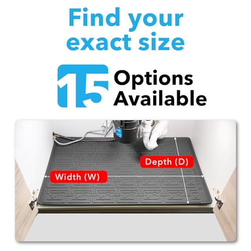 XTREME MATS Waterproof Undersink Mat (Beige 34" 1/4 x 22 1/4) 36 inch Cabinet Base Liner for Kitchen & Laundry Cabinets Catches Leaks Prevents Damage Flexible Sink Driptray - color: Beige, size: 34" 1/4 x 22" 1/4)