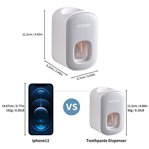 MOPMS Automatic Toothpaste Dispenser Wall Mounted for Kids and Adult 1Pcs | Automatic Toothpaste Squeezer Holder for Bathrooms - color: Gray