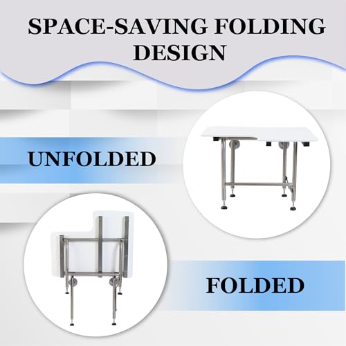 HDP Shower Seat With Legs - Heavy Duty Chair for Inside Shower 600lbs | 304 Stainless Steel | for Elderly and Disabled | Folding Wall Mounted Seat | 26" x21" Left Hand - size: 26 Left