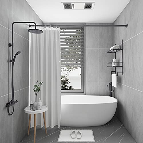 Naiture Aluminum 36" Straight Shower Curtain Rod, Oil Rubbed Bronze | One-Piece Rod, Cut to Fit, Rustproof, Heavy-Duty Zinc Alloy Flange, Permanent Wall Mount, Mounting Hardware Included - color: Oil Rubbed Bronze, size: 36''