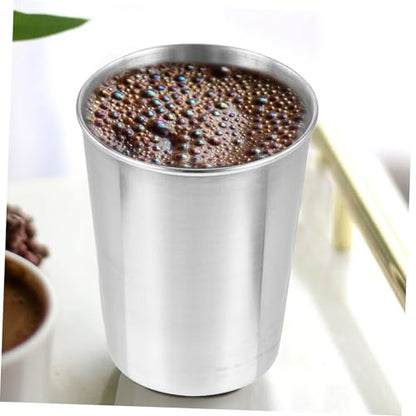 Healifty Stainless Steel Water Cup 180ml Silver Tumbler for Bathroom Sturdy and Versatile Drinking Cup for Home Use or Travel